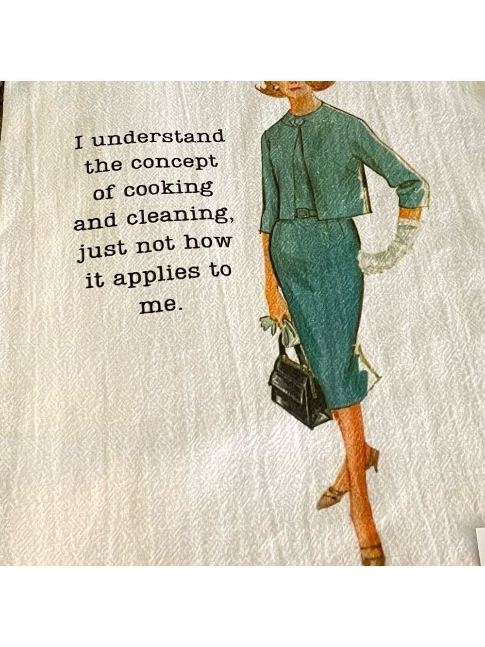 Cora and Pate Luxury Large Cotton Flour Sack Tea Towel with Retro Print, NWT.